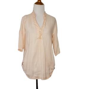 Roberta Freymann Linen Tunic Pink Summer Basics Travel Women Extra Small